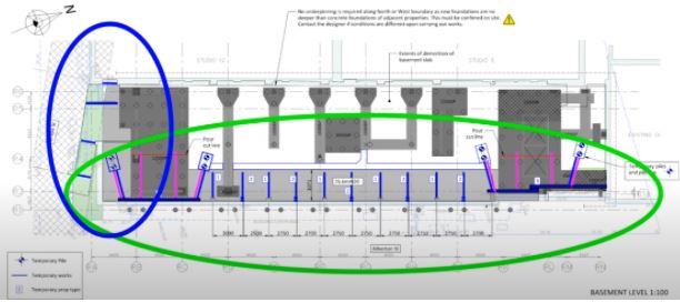 Basement propping design drawing