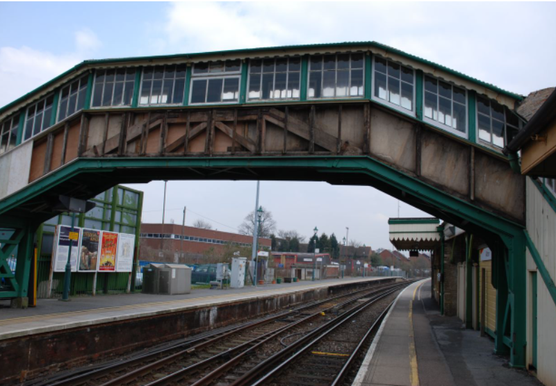 Picture of Alton Footbridge in Hampshire before its removal and restoration