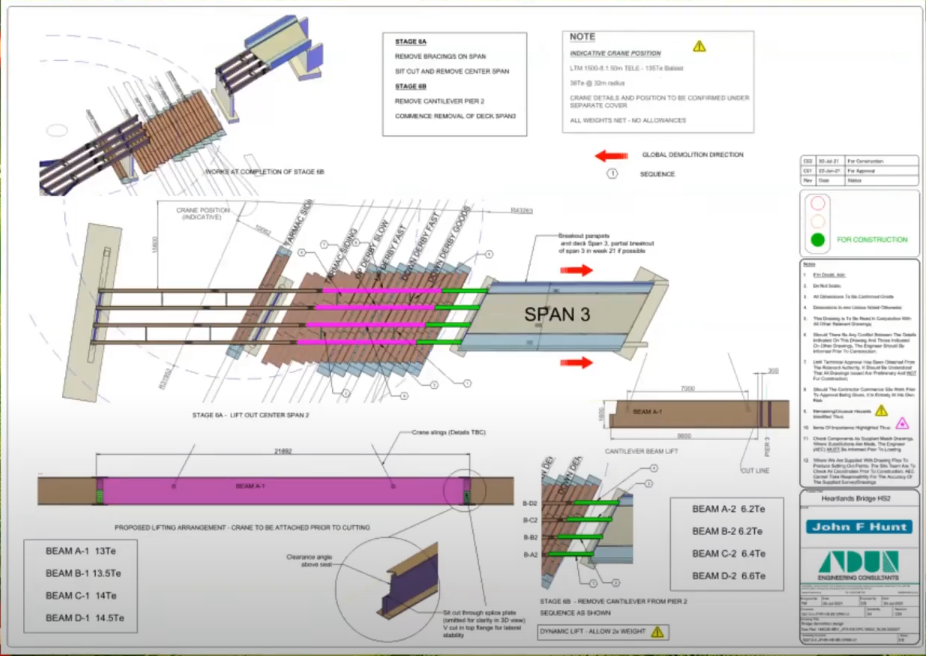 Heartlands Parkway Bridge Demolition Engineering Drawing