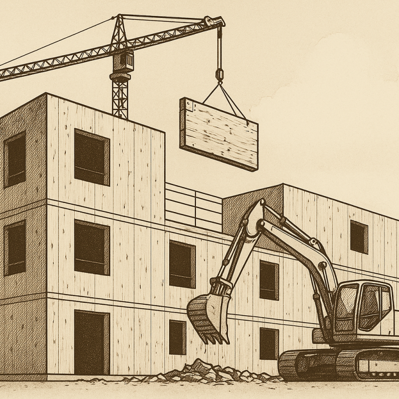 Cross laminated timber demolition